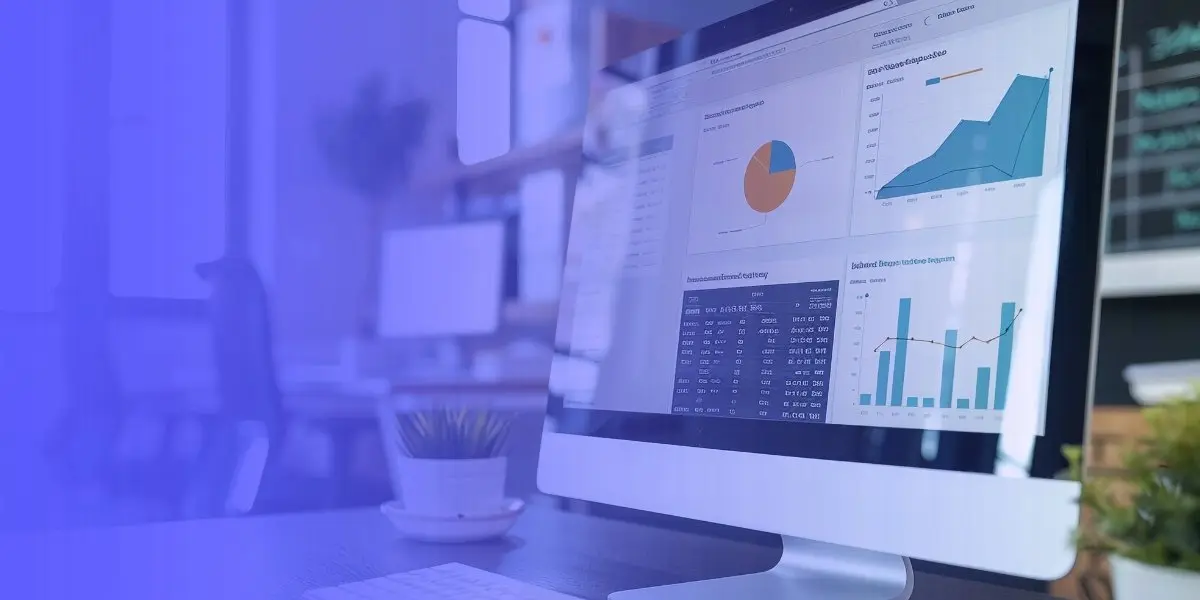 Advanced CRM Systems for Business Growth A CRM system dashboard displaying charts and graphs on a computer screen